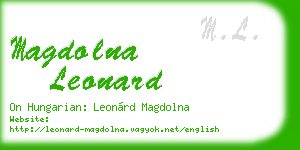 magdolna leonard business card